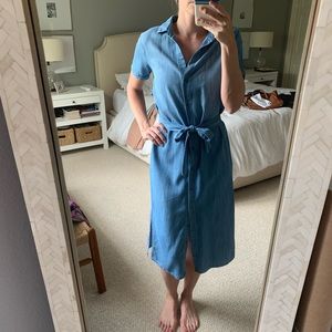 Anthropologie chambray shirt dress